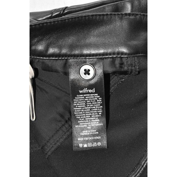 A6 NWOT WILFRED Black High Waisted Faux Leather Trouser Pants Size 2 - Picture 6 of 6